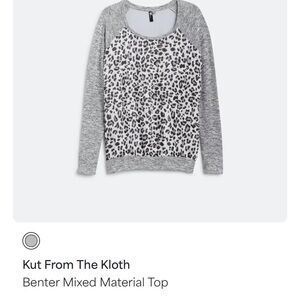 Kut from kloth long Sleeve Animal Print mixed material top